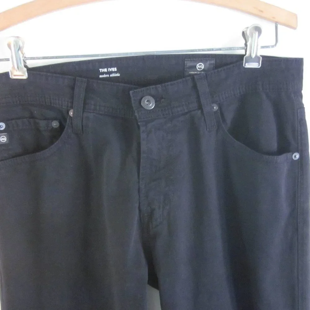 Mens Size 30 AG Adriano Goldschmied The Ives Modern Athletic Black Ankle Jeans